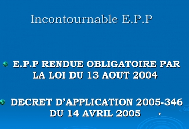 Incontournable EPP - M.Dubiez (COHF 2005)
