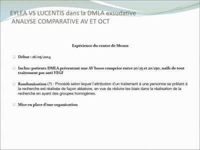 Analyse comparative AV et OCT - C.Massembo / CH Meaux (COHF)